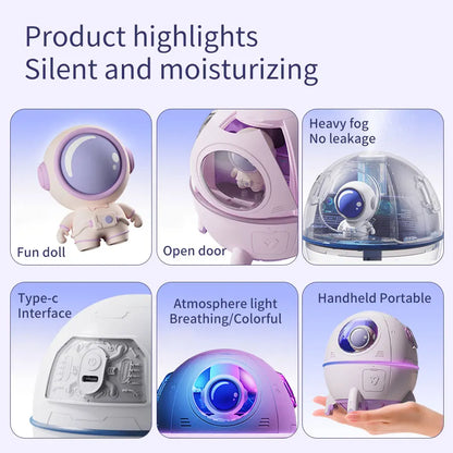 Rechargeable/Usb Plug in LED Night Light Child Gift Astronauta Space Capsule Humidifier Bedroom Decor Room Atmosphere Lamp