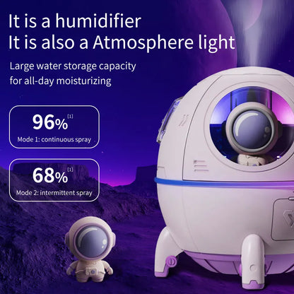 Rechargeable/Usb Plug in LED Night Light Child Gift Astronauta Space Capsule Humidifier Bedroom Decor Room Atmosphere Lamp